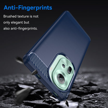 OPPO Reno11 Carbon Fiber Brushed Texture TPU Protective Phone Case Shockproof Slim Cover
