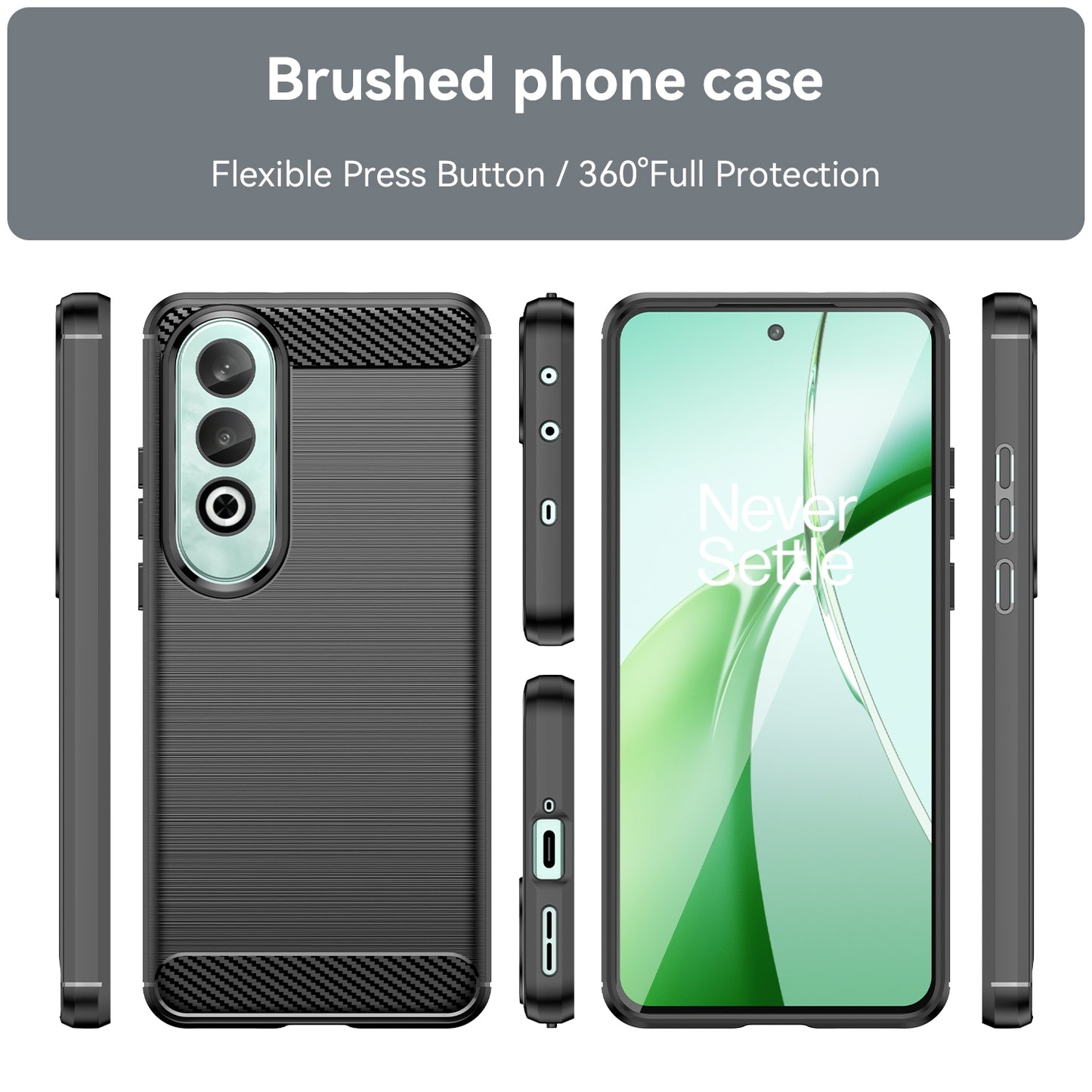 OPPO K12 5G Carbon Fiber Brushed Texture TPU Protective Phone Case Shockproof Slim Cover