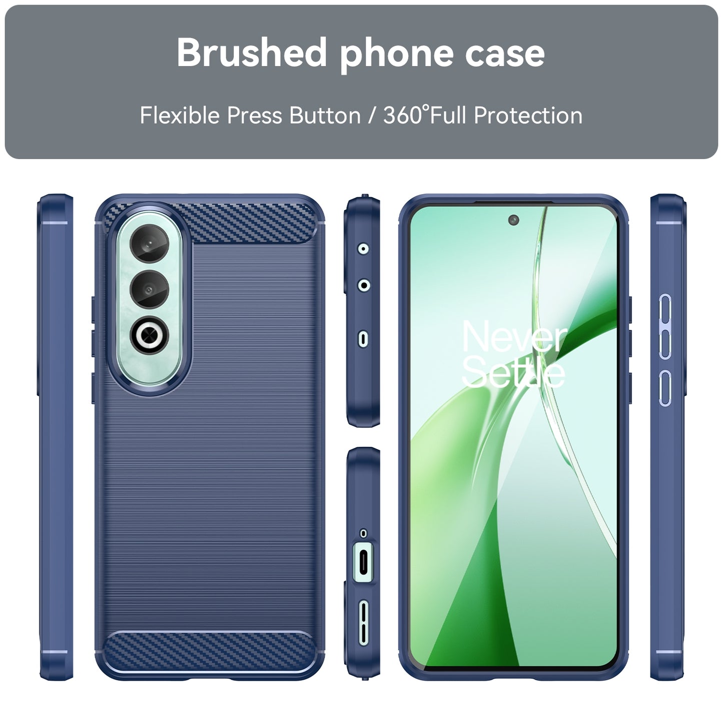 OPPO K12 5G Carbon Fiber Brushed Texture TPU Protective Phone Case Shockproof Slim Cover