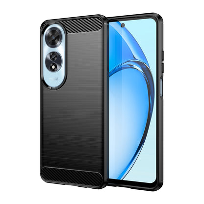 OPPO A60 Carbon Fiber Brushed Texture TPU Protective Phone Case Shockproof Slim Cover