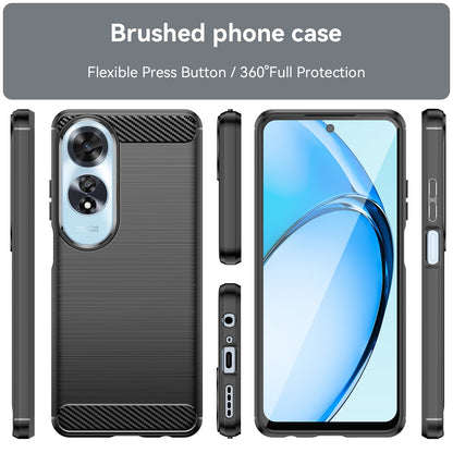 OPPO A60 Carbon Fiber Brushed Texture TPU Protective Phone Case Shockproof Slim Cover
