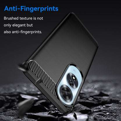OPPO A60 Carbon Fiber Brushed Texture TPU Protective Phone Case Shockproof Slim Cover