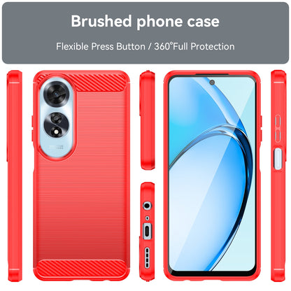 OPPO A60 Carbon Fiber Brushed Texture TPU Protective Phone Case Shockproof Slim Cover
