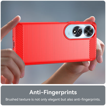 OPPO A60 Carbon Fiber Brushed Texture TPU Protective Phone Case Shockproof Slim Cover