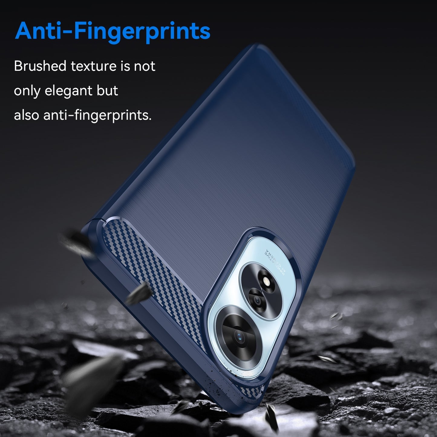 OPPO A60 Carbon Fiber Brushed Texture TPU Protective Phone Case Shockproof Slim Cover