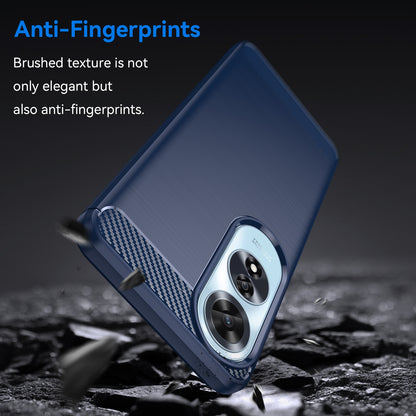 OPPO A60 Carbon Fiber Brushed Texture TPU Protective Phone Case Shockproof Slim Cover