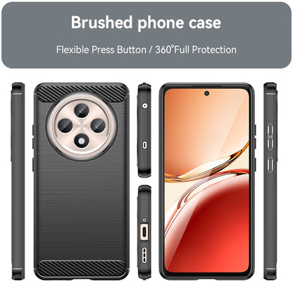 OPPO Reno12 F 4G Carbon Fiber Brushed Texture TPU Protective Phone Case Shockproof Slim Cover