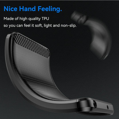 OPPO Reno12 F 4G Carbon Fiber Brushed Texture TPU Protective Phone Case Shockproof Slim Cover