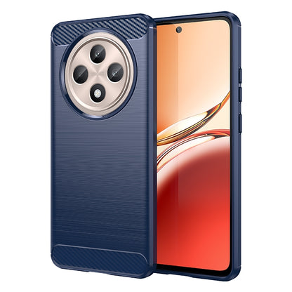 OPPO Reno12 F 4G Carbon Fiber Brushed Texture TPU Protective Phone Case Shockproof Slim Cover