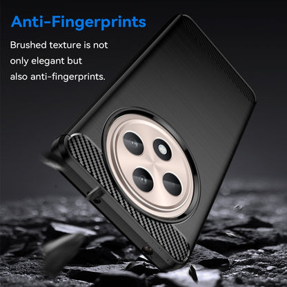 OPPO Reno12 F 5G Carbon Fiber Brushed Texture TPU Protective Phone Case Shockproof Slim Cover