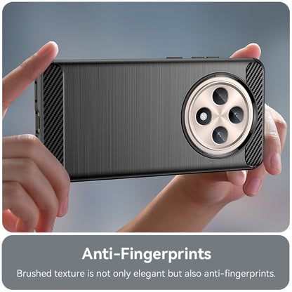 OPPO Reno12 F 5G Carbon Fiber Brushed Texture TPU Protective Phone Case Shockproof Slim Cover