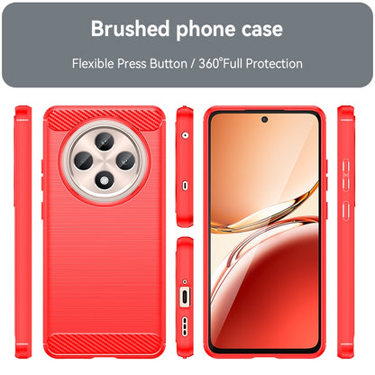 OPPO Reno12 F 5G Carbon Fiber Brushed Texture TPU Protective Phone Case Shockproof Slim Cover