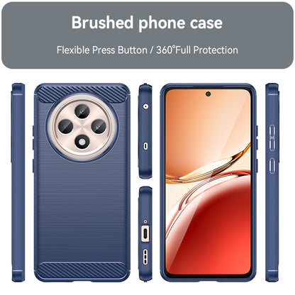 OPPO Reno12 F 5G Carbon Fiber Brushed Texture TPU Protective Phone Case Shockproof Slim Cover