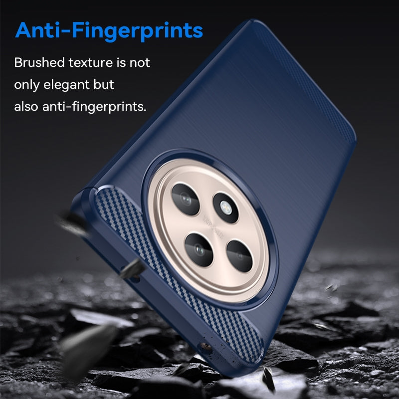 OPPO Reno12 F 5G Carbon Fiber Brushed Texture TPU Protective Phone Case Shockproof Slim Cover