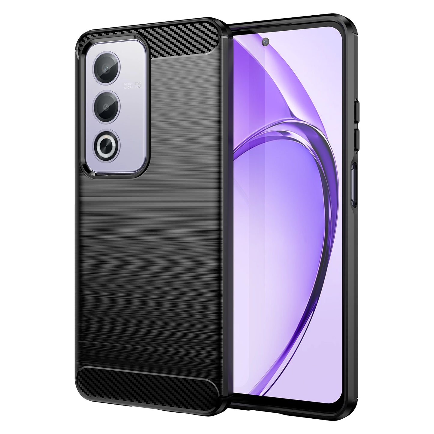 OPPO A3 Pro India Carbon Fiber Brushed Texture TPU Protective Phone Case Shockproof Slim Cover