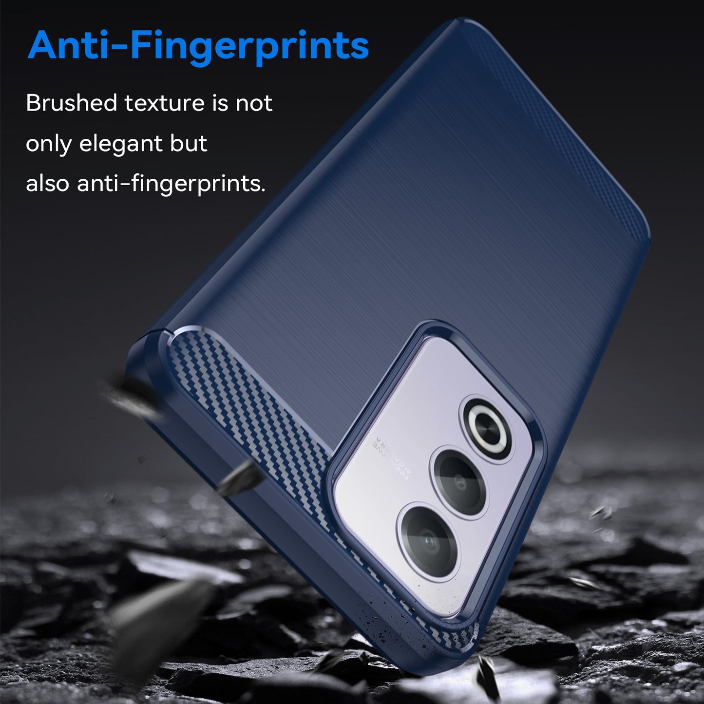OPPO A3 Pro India Carbon Fiber Brushed Texture TPU Protective Phone Case Shockproof Slim Cover