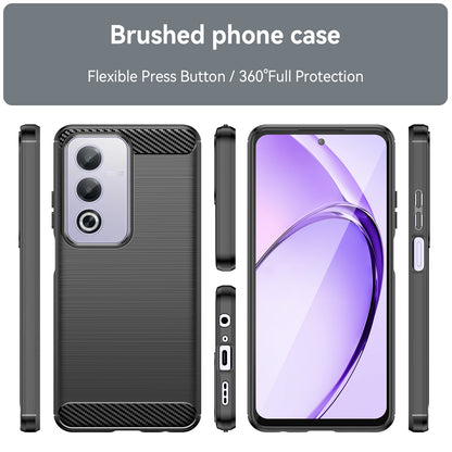 OPPO A3 Energy Carbon Fiber Brushed Texture TPU Protective Phone Case Shockproof Slim Cover