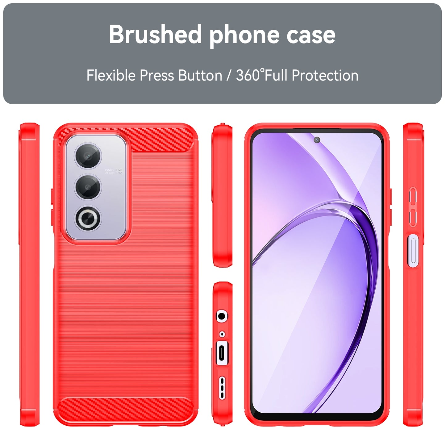OPPO A3 Energy Carbon Fiber Brushed Texture TPU Protective Phone Case Shockproof Slim Cover