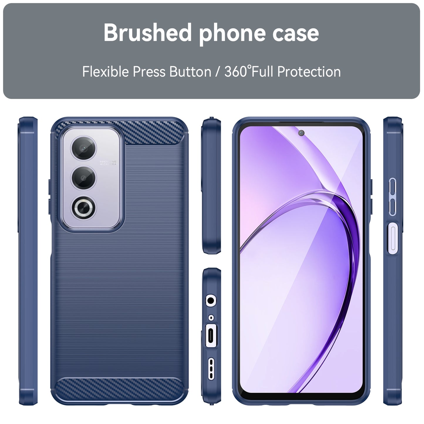 OPPO A3 Energy Carbon Fiber Brushed Texture TPU Protective Phone Case Shockproof Slim Cover