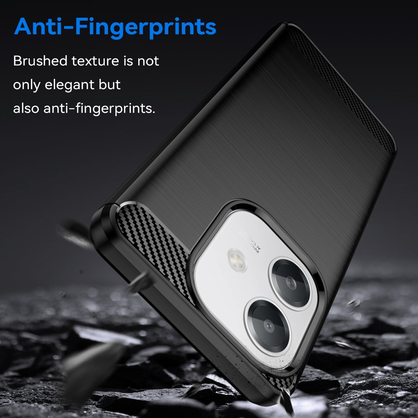 OPPO A3x 5G India Carbon Fiber Brushed Texture TPU Protective Phone Case Shockproof Slim Cover