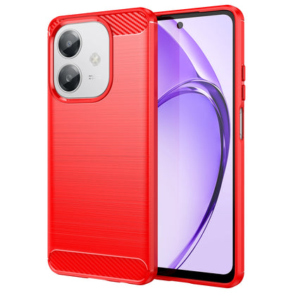 OPPO A3x 5G India Carbon Fiber Brushed Texture TPU Protective Phone Case Shockproof Slim Cover