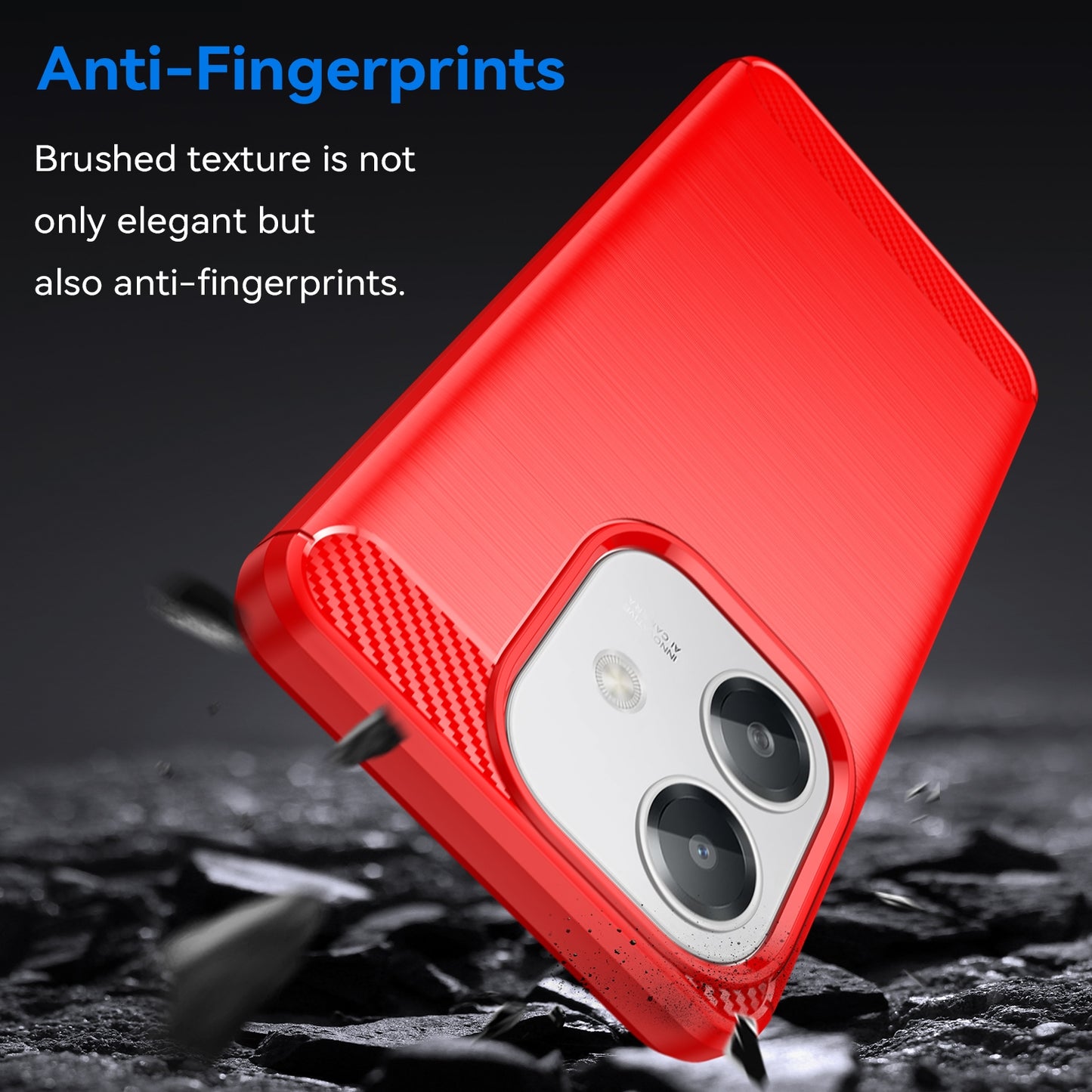OPPO A3x 5G India Carbon Fiber Brushed Texture TPU Protective Phone Case Shockproof Slim Cover