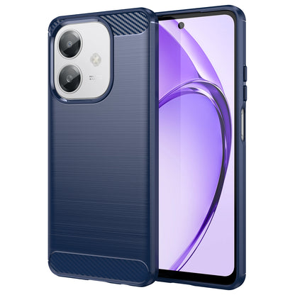 OPPO A3x 5G India Carbon Fiber Brushed Texture TPU Protective Phone Case Shockproof Slim Cover