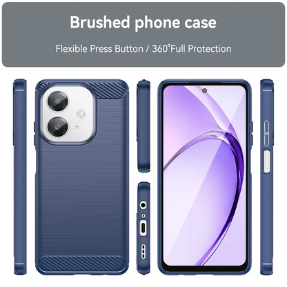OPPO A3x 5G India Carbon Fiber Brushed Texture TPU Protective Phone Case Shockproof Slim Cover