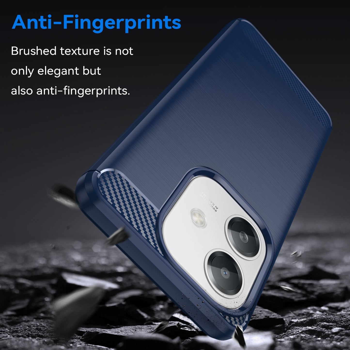 OPPO A3x 5G India Carbon Fiber Brushed Texture TPU Protective Phone Case Shockproof Slim Cover
