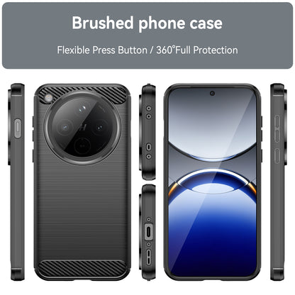 OPPO Find X8 Carbon Fiber Brushed Texture TPU Protective Phone Case Shockproof Slim Cover
