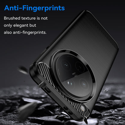 OPPO Find X8 Carbon Fiber Brushed Texture TPU Protective Phone Case Shockproof Slim Cover