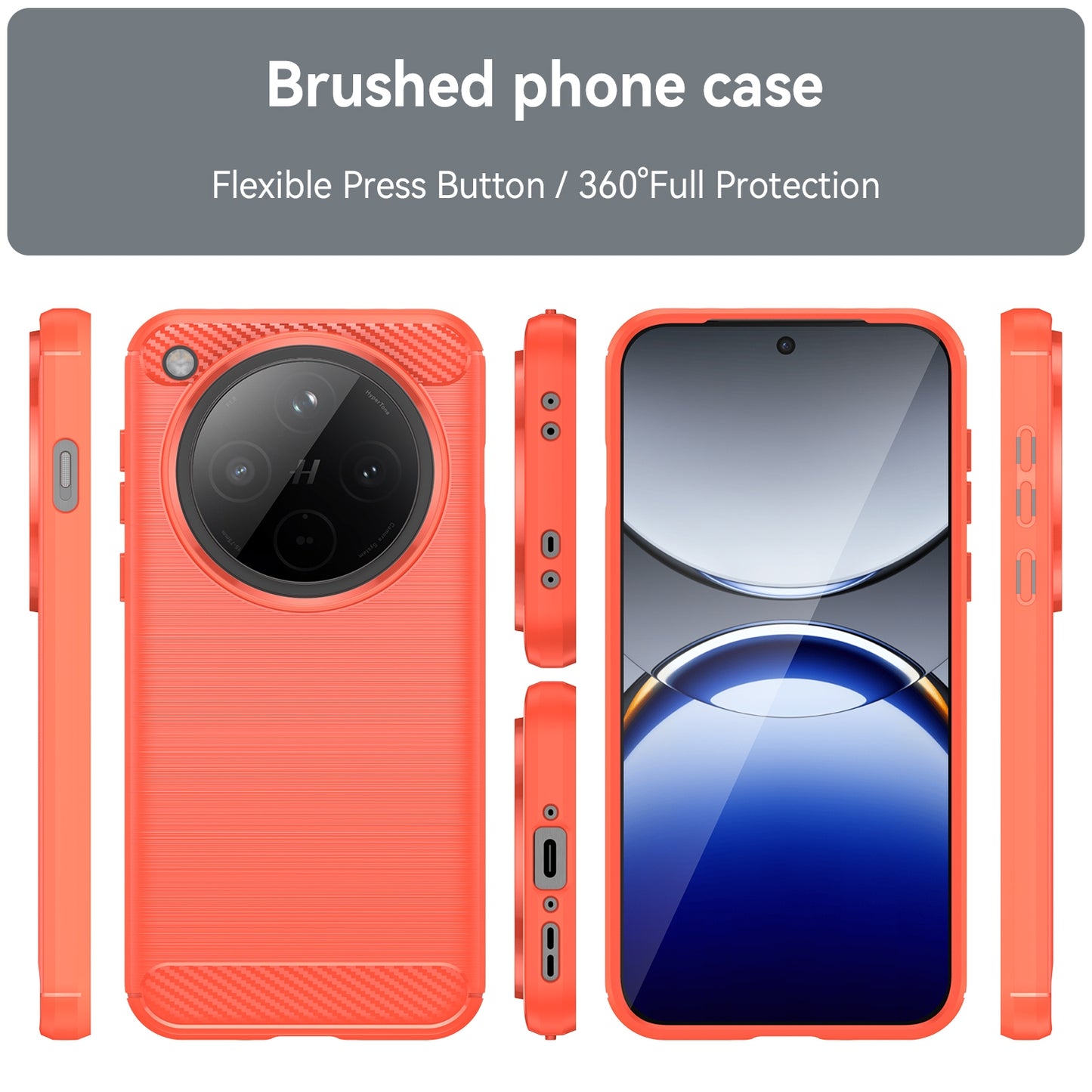 OPPO Find X8 Carbon Fiber Brushed Texture TPU Protective Phone Case Shockproof Slim Cover