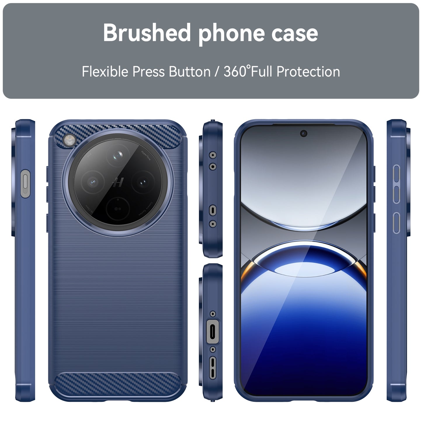 OPPO Find X8 Carbon Fiber Brushed Texture TPU Protective Phone Case Shockproof Slim Cover