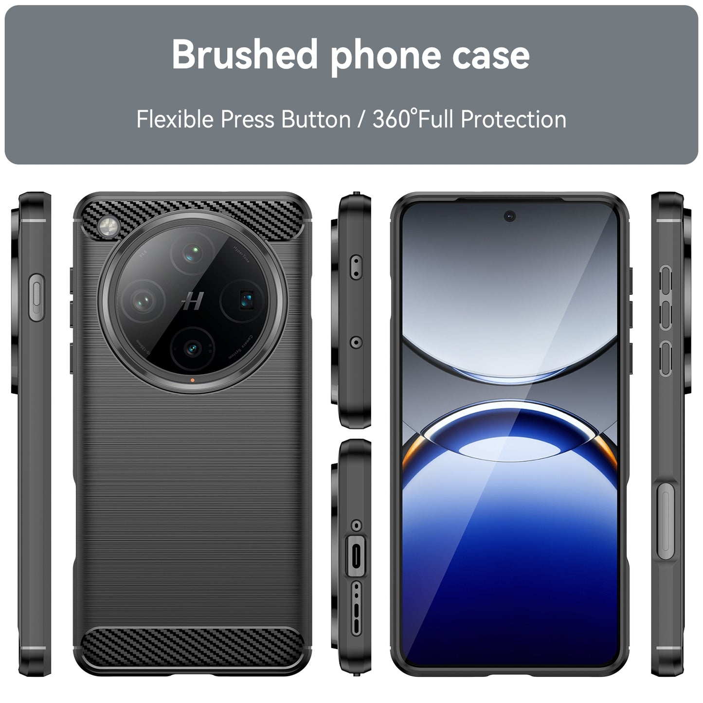 OPPO Find X8 Pro Carbon Fiber Brushed Texture TPU Protective Phone Case Shockproof Slim Cover