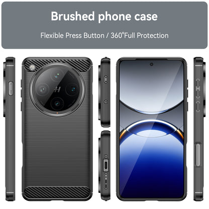 OPPO Find X8 Pro Carbon Fiber Brushed Texture TPU Protective Phone Case Shockproof Slim Cover