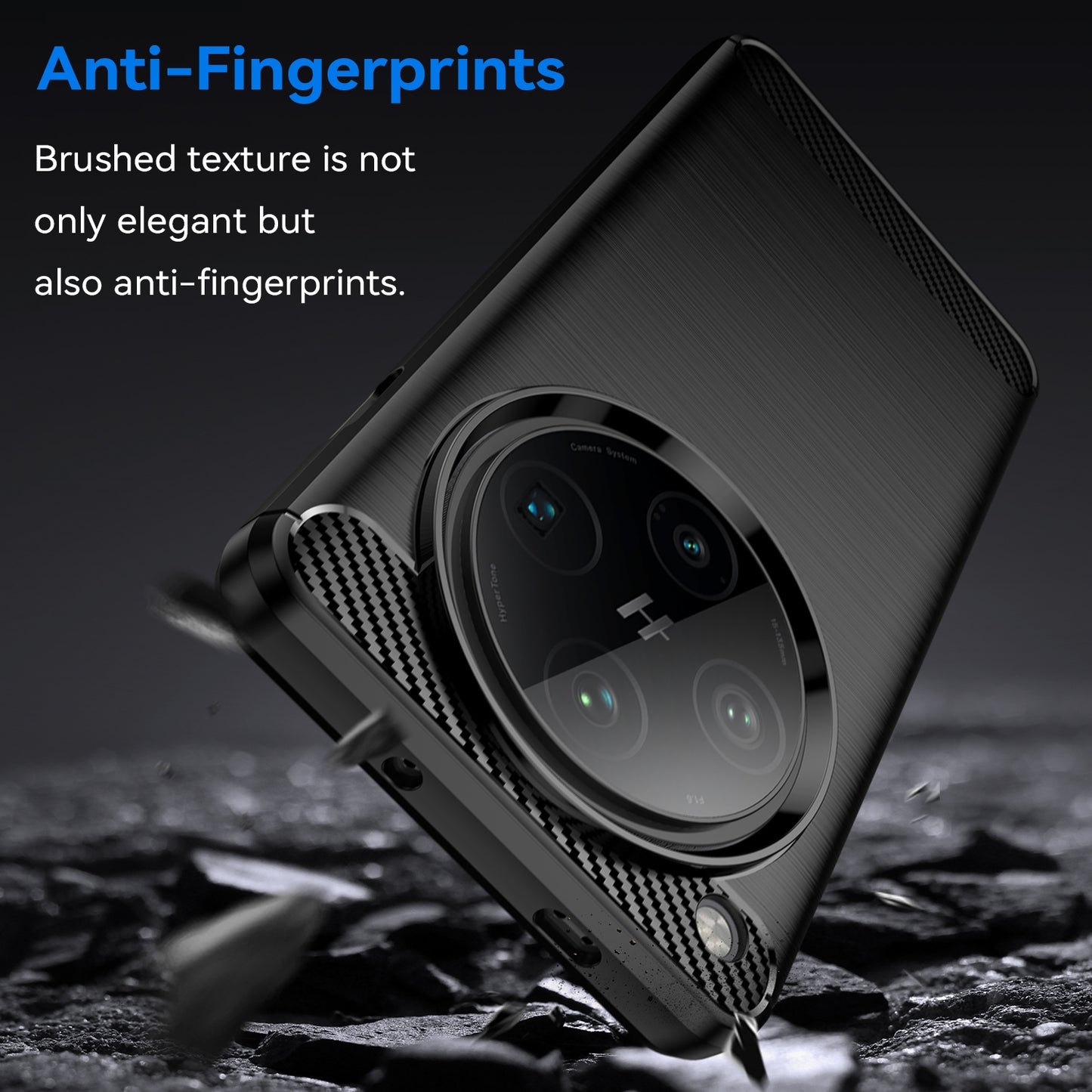OPPO Find X8 Pro Carbon Fiber Brushed Texture TPU Protective Phone Case Shockproof Slim Cover
