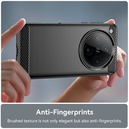 OPPO Find X8 Pro Carbon Fiber Brushed Texture TPU Protective Phone Case Shockproof Slim Cover