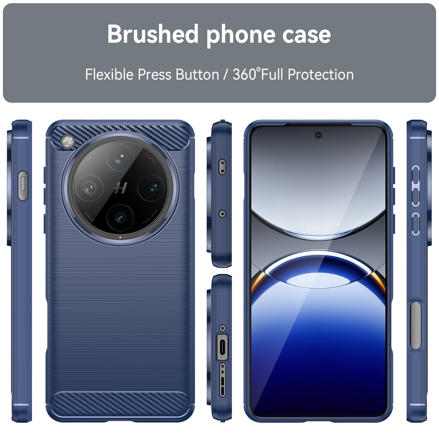 OPPO Find X8 Pro Carbon Fiber Brushed Texture TPU Protective Phone Case Shockproof Slim Cover