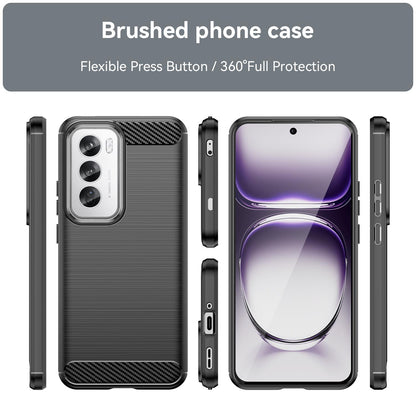 OPPO Reno12 Pro Carbon Fiber Brushed Texture TPU Protective Phone Case Shockproof Slim Cover