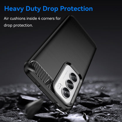 OPPO Reno12 Pro Carbon Fiber Brushed Texture TPU Protective Phone Case Shockproof Slim Cover
