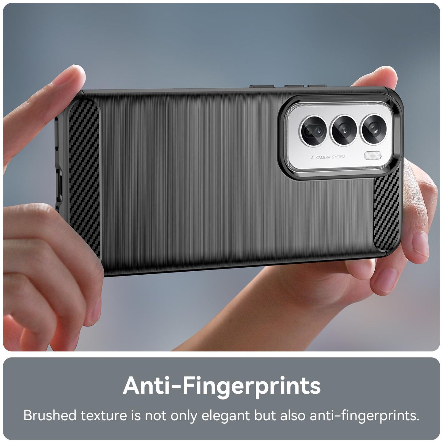 OPPO Reno12 Pro Carbon Fiber Brushed Texture TPU Protective Phone Case Shockproof Slim Cover
