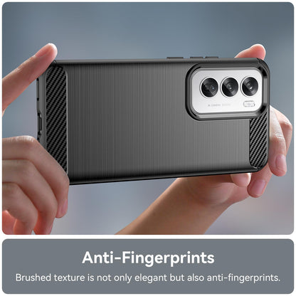 OPPO Reno12 Pro Carbon Fiber Brushed Texture TPU Protective Phone Case Shockproof Slim Cover