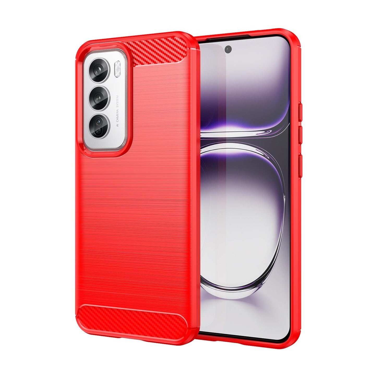 OPPO Reno12 Pro Carbon Fiber Brushed Texture TPU Protective Phone Case Shockproof Slim Cover