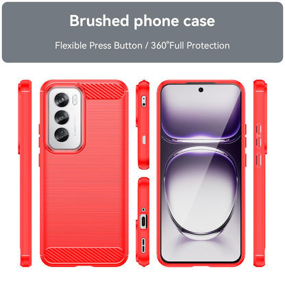 OPPO Reno12 Pro Carbon Fiber Brushed Texture TPU Protective Phone Case Shockproof Slim Cover