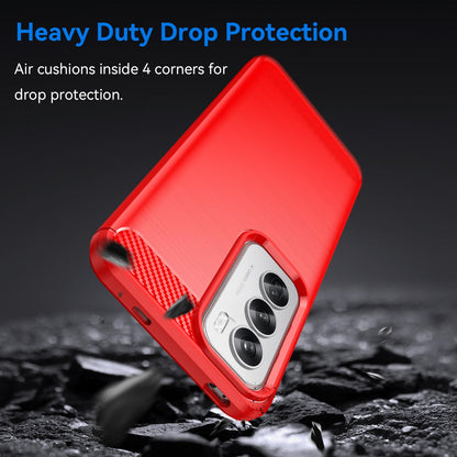 OPPO Reno12 Pro Carbon Fiber Brushed Texture TPU Protective Phone Case Shockproof Slim Cover