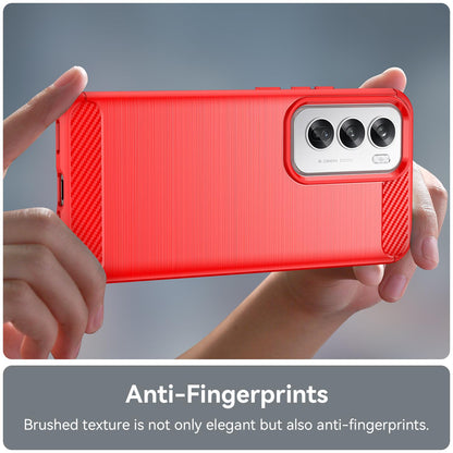 OPPO Reno12 Pro Carbon Fiber Brushed Texture TPU Protective Phone Case Shockproof Slim Cover