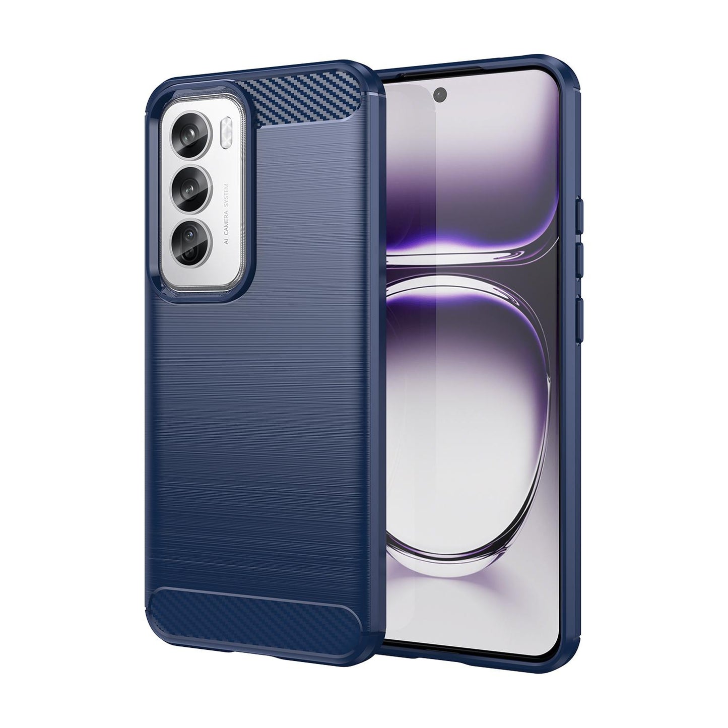 OPPO Reno12 Pro Carbon Fiber Brushed Texture TPU Protective Phone Case Shockproof Slim Cover