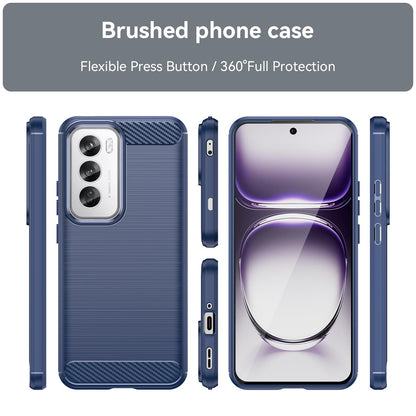 OPPO Reno12 Pro Carbon Fiber Brushed Texture TPU Protective Phone Case Shockproof Slim Cover