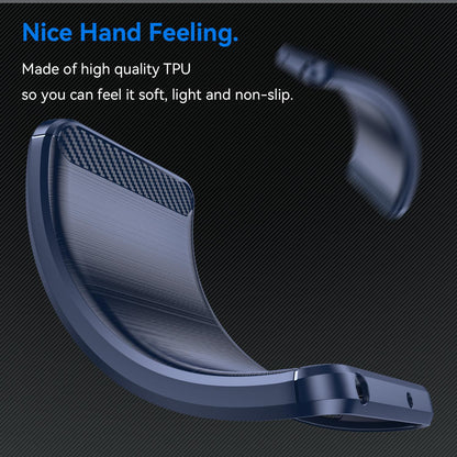 OPPO Reno12 Pro Carbon Fiber Brushed Texture TPU Protective Phone Case Shockproof Slim Cover