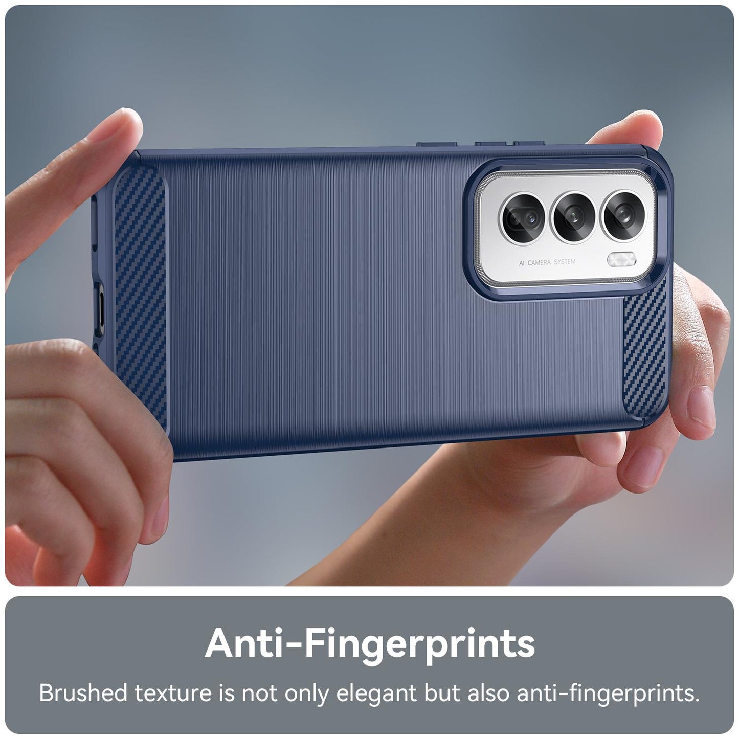 OPPO Reno12 Pro Carbon Fiber Brushed Texture TPU Protective Phone Case Shockproof Slim Cover